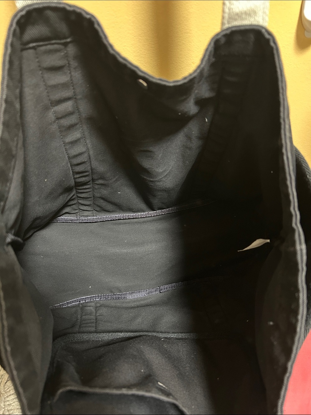 lululemon athletica Black Tote with White Logo and Trim - Canvas Shoulder Bag - Picture 3 of 4